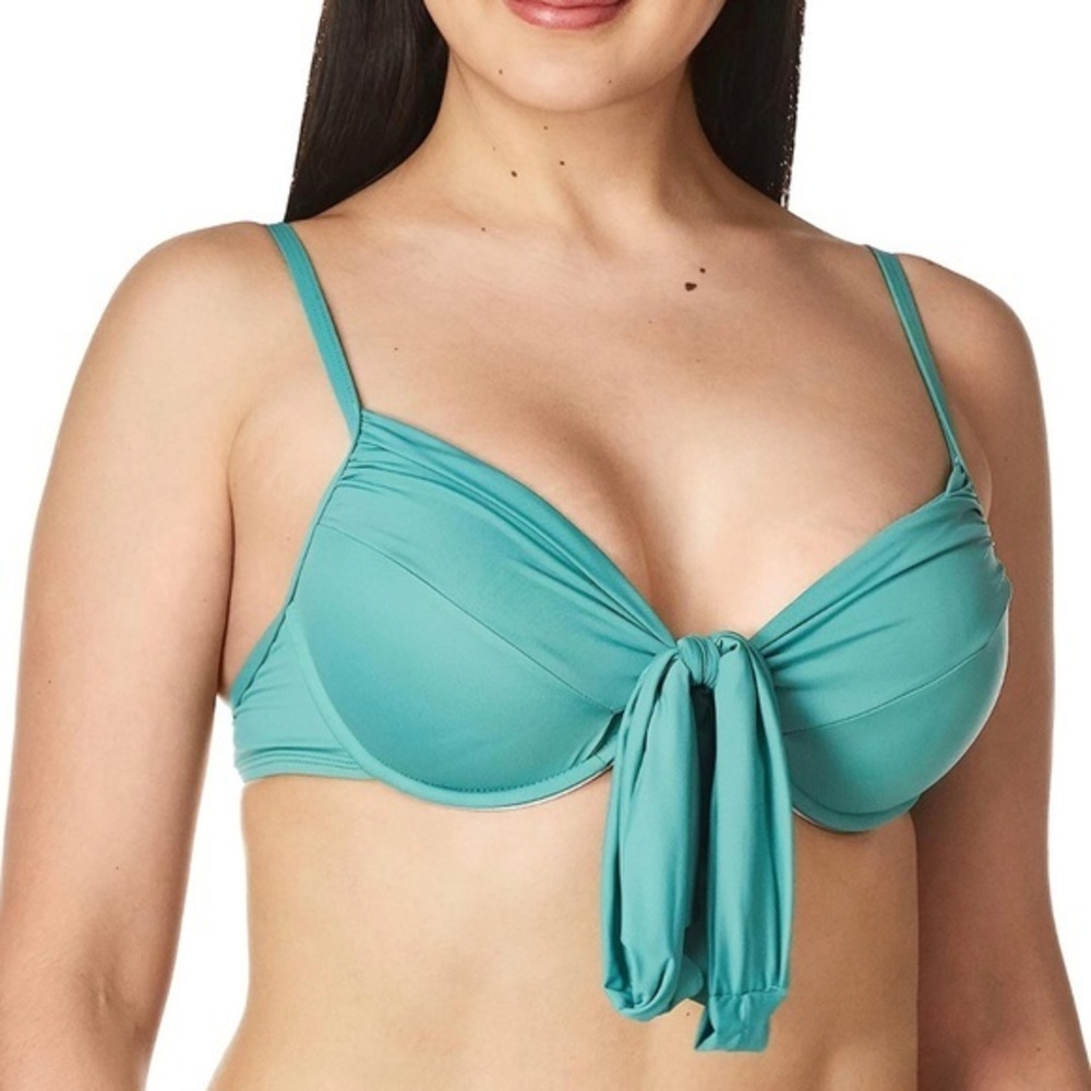 La Blanca NWT Women's Island Goddess Wrap Underwire Push‎ Up Swimsuit Top sz 2 - Picture 3 of 9